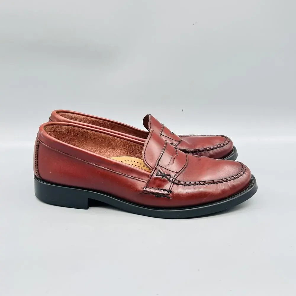 Bass Shoes Women 8 Brown Leather Weejuns Katherine II Penny Loafer Flats Slip On